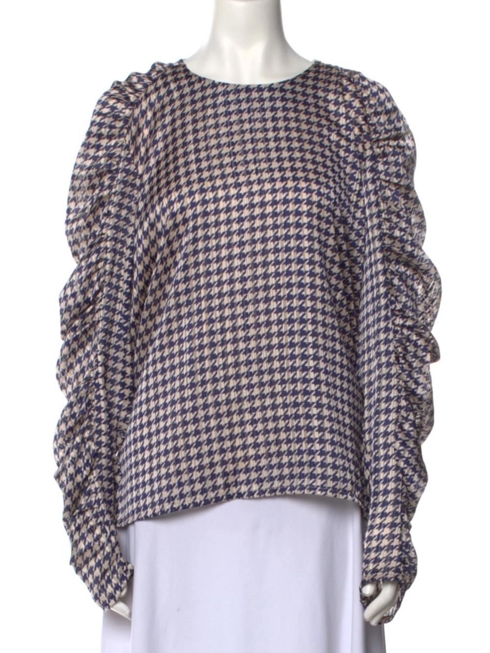 Birgitte Herskind Houndstooth Print Crewneck Top Size 12